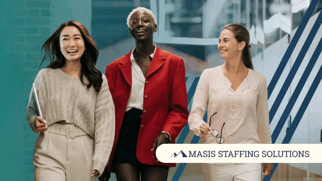 A group of young people going to work happily.