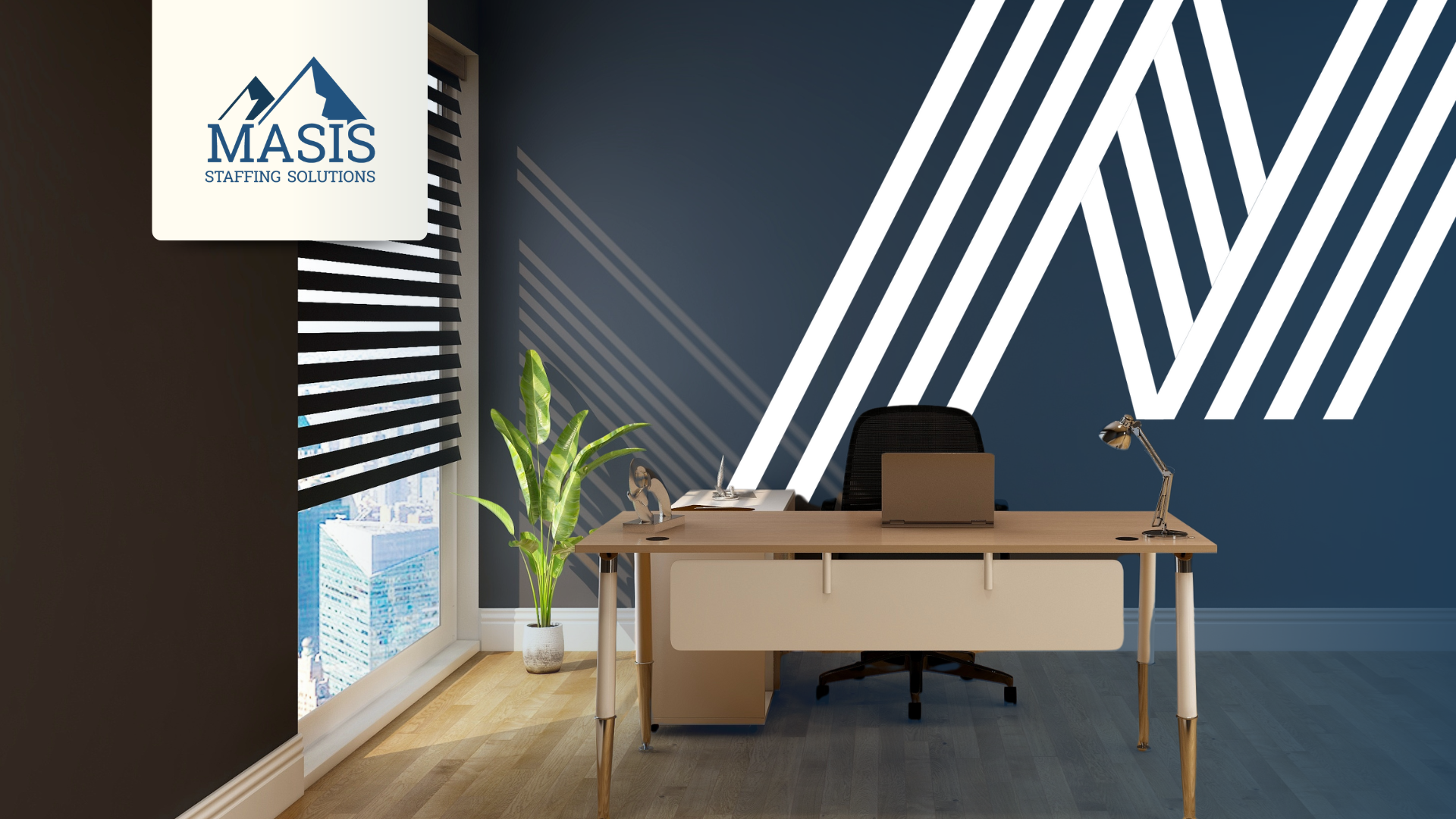 An office desk sits empty, symbolizing downtime in January