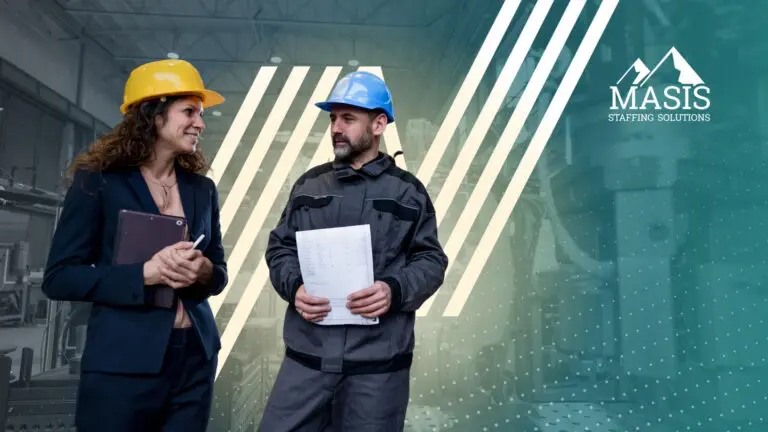 A manufacturing professional speaks with a new hire