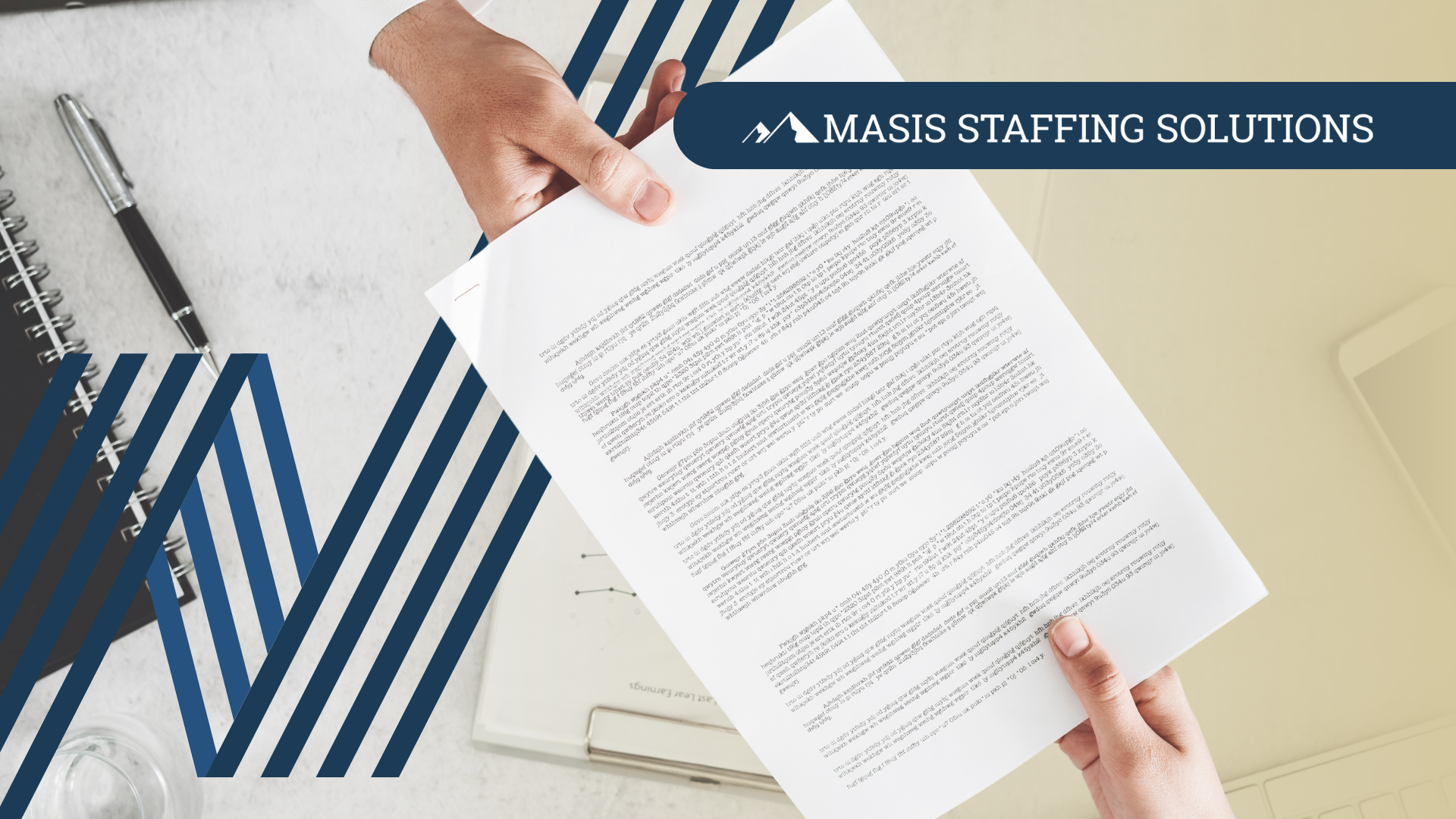 Boomerang employee hands a resume to his former employer
