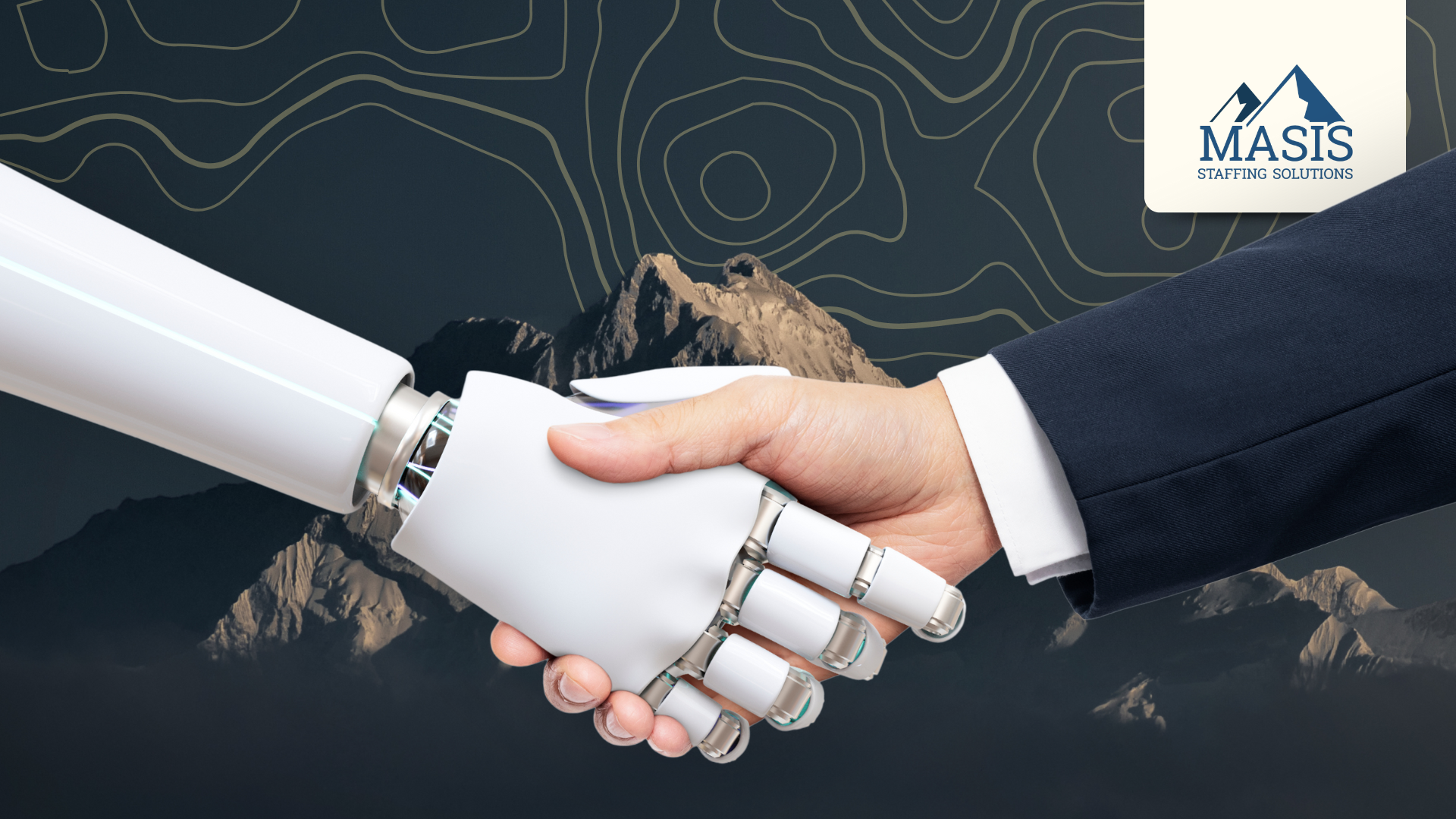 A handshake between a human and robot